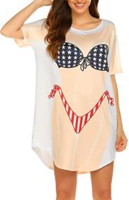 img 4 attached to 👙 Ekouaer Women's Bikini Print Cover-Up Baggy T-Shirt Dress - Short Sleeve Cute Swimwear Shirt Cover-Up for Fun Wear