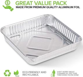 img 3 attached to 30 Pack of Square Aluminum Foil Pans - Ideal for Baking 9x9 Inch Cakes, Brownies, and Lasagnas!
