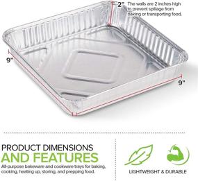 img 2 attached to 30 Pack of Square Aluminum Foil Pans - Ideal for Baking 9x9 Inch Cakes, Brownies, and Lasagnas!