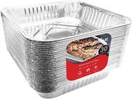 30 pack of square aluminum foil pans - ideal for baking 9x9 inch cakes, brownies, and lasagnas! logo
