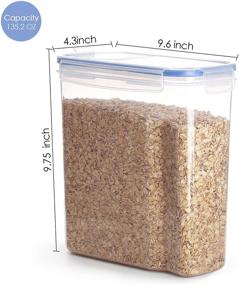 img 3 attached to 🥣 Vtopmart Cereal Storage Container Set: BPA Free, Airtight, 135.2 fl oz Containers for Cereal, Snacks, and Sugar – 4 Piece Set with Chalkboard Labels