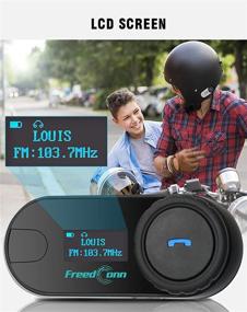 img 1 attached to 🏍️ Waterproof Motorcycle Bluetooth Headset TCOM-SC Intercom, 2624ft Range, Pairing for 3 Riders, 2 Riders Intercom, LCD Display, Full-face Helmet and Flip-up Helmet Support (2Pack)