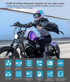 img 3 attached to 🏍️ Высокопроизводительный мотоциклетный Bluetooth гарнитура FreedConn TCOM VB: водонепроницаемая, дальность 800 м, FM-радио, интерком для 3 райдеров