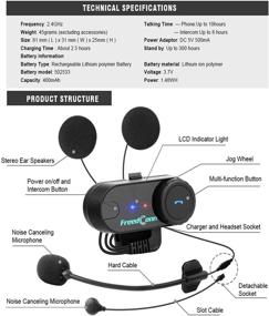 img 1 attached to 🏍️ Высокопроизводительный мотоциклетный Bluetooth гарнитура FreedConn TCOM VB: водонепроницаемая, дальность 800 м, FM-радио, интерком для 3 райдеров