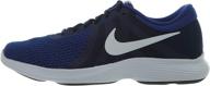 nike men's revolution 4 running shoe: midnight navy/white/deep royal - size 11, regular us logo