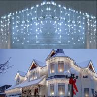 🎄 400 led 39.4ft 8 modes waterproof outdoor icicle christmas lights - ibaycon led icicle lights with 80 drops, connectable string lights for holiday, christmas, wedding decorations (white) логотип