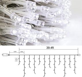 img 2 attached to 🎄 400 LED 39.4Ft 8 Modes Waterproof Outdoor Icicle Christmas Lights - iBaycon LED Icicle Lights with 80 Drops, Connectable String Lights for Holiday, Christmas, Wedding Decorations (White)