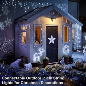 img 1 attached to 🎄 400 LED 39.4Ft 8 Modes Waterproof Outdoor Icicle Christmas Lights - iBaycon LED Icicle Lights with 80 Drops, Connectable String Lights for Holiday, Christmas, Wedding Decorations (White)