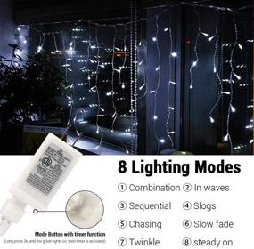 img 3 attached to 🎄 400 LED 39.4Ft 8 Modes Waterproof Outdoor Icicle Christmas Lights - iBaycon LED Icicle Lights with 80 Drops, Connectable String Lights for Holiday, Christmas, Wedding Decorations (White)