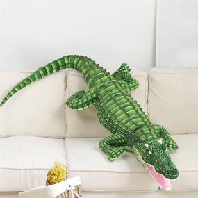 img 2 attached to 🐊 39-Inch MMTTAO Realistic Crocodile Plush Toy - Alligator Stuffed Animal Jumbo Soft Plushies - Cute Dolls Collection - Huggable Throw Pillow Cushion Gift for Kids Children Boys Girls