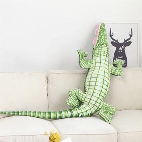 img 1 attached to 🐊 39-Inch MMTTAO Realistic Crocodile Plush Toy - Alligator Stuffed Animal Jumbo Soft Plushies - Cute Dolls Collection - Huggable Throw Pillow Cushion Gift for Kids Children Boys Girls