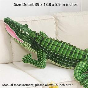 img 3 attached to 🐊 MMTTAO Реалистичная плюшевая игрушка крокодил 🐊 - мягкий огромный плюшевый полотна игрушка аллигатор - коллекция милых кукол - подушка для обнимашек подарок для детей мальчиков и девочек