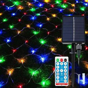 img 4 attached to 🎃 Malgero Mesh Net Christmas Outdoor Lights: Multicolor Solar Powered 264LED String Lights for Halloween, Party, Patio, Garden - 8 Modes, 9.8FtX6.6Ft Bush Tree Wrap Decor