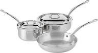 🍳 mauviel made in france m'cook 5 ply stainless steel 5210.05 5 piece cookware set with cast stainless steel handle - silver: high-quality stainless steel cookware collection logo