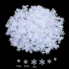 img 3 attached to 🎄 Sparkling CCINEE 800pcs Glitter Snowflake Confetti for Festive Christmas, Birthday, and Wedding Decorations