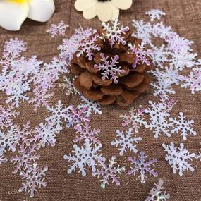 img 2 attached to 🎄 Sparkling CCINEE 800pcs Glitter Snowflake Confetti for Festive Christmas, Birthday, and Wedding Decorations