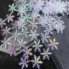 img 4 attached to 🎄 Sparkling CCINEE 800pcs Glitter Snowflake Confetti for Festive Christmas, Birthday, and Wedding Decorations
