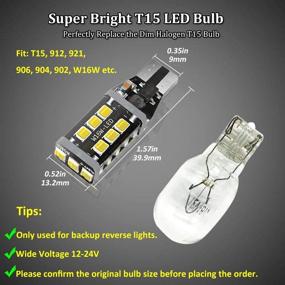 img 3 attached to 🚗 Upgrade Your Car with HX-CQHY 921 Led Car Bulbs Canbus No Error T15 Led Bulbs W16W 906 Led 912 Bulbs - Bright 15-smd 3030 Chip T15 Led Car Bulbs for Backup Reverse Light (4PCS/pack)