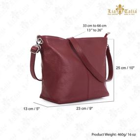 img 3 attached to 👜 Стильная и элегантная: женская сумка LiaTalia Medium Hobo - 100% натуральная итальянская кожа - ADAL