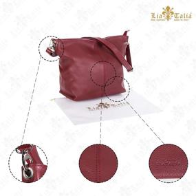 img 1 attached to 👜 Стильная и элегантная: женская сумка LiaTalia Medium Hobo - 100% натуральная итальянская кожа - ADAL