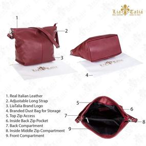 img 2 attached to 👜 Стильная и элегантная: женская сумка LiaTalia Medium Hobo - 100% натуральная итальянская кожа - ADAL