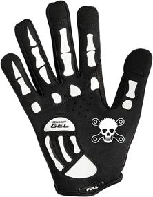 img 3 attached to 🧤 RocRide Skeleton Cycling Gloves - Gel Padded, Full or Half Finger, Men, Women, and Child Sizes, for Road, Mountain, BMX