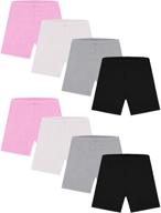 🩳 resinta 8 pack black dance shorts: breathable, safety & vibrant 8 color options for girls' bike short logo