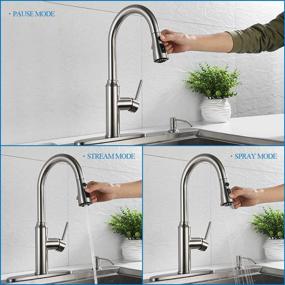 img 1 attached to 🚰 Arofa A01LY Commercial Pull Down Kitchen Faucet - Modern Stylish Single Handle with Pull Out Sprayer and Brushed Nickel Finish