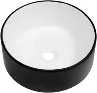 🚽 sarlai 15.7"x15.7" round vessel sink - modern above counter black and white ceramic art basin for stylish bathrooms logo