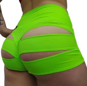 img 2 attached to BZB Women's Cut Out Yoga Shorts: Enhance Your Workout with Scrunch Booty and High Waist Gym Pants