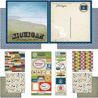 michigan vintage scrapbook kit: customized paper and stickers collection logo