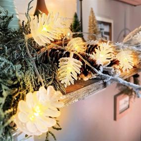 img 4 attached to 🌲 Festive Pinecone String Lights: 50 Warm White LEDs for Christmas Indoor Decorations - Battery Operated