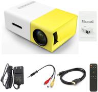portable mini projector: ideal kids gift, small outdoor led video projectors for home theater movie with hdmi usb tv and remote control logo