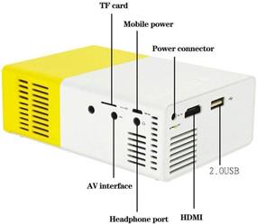 img 1 attached to Переносной мини-проектор: идеальный подарок для детей, небольшие наружные светодиодные видеопроекторы для домашнего кинотеатра с поддержкой HDMI, USB, ТВ и пультом дистанционного управления.