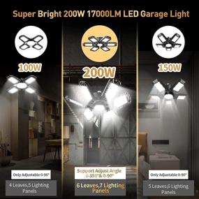 img 1 attached to 💡 Super Bright LED Garage Light - 200W Shop Light with Adjustable Panels (2 Pack)