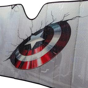 img 3 attached to 🛡️ Plasticolor Captain America Marvel Accordion Bubble Sunshade with Broken Shield Design (003756R01)