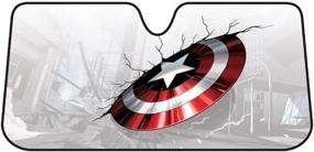 img 4 attached to 🛡️ Plasticolor Captain America Marvel Accordion Bubble Sunshade with Broken Shield Design (003756R01)