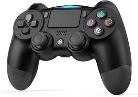 img 4 attached to 🎮 Enhanced Gaming Experience: GEEKLIN Wireless Controller for PS4/PC/Slim Console with Touch Panel, Dual Vibration, Headset Jack & USB Cable-Black