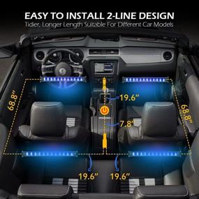 img 3 attached to 🚗 Shinight Interior Car Lights: Upgraded 4 Wired Buttons LED Strip Lights with RF Remote, Sync to Music - 4pcs 48LEDs RGB Lighting Kit, DC 12V