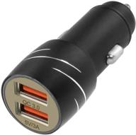 🚗 cacacol car charger quick charge 3.0 dual usb 36w 7.2amps: 12v/24v parallel working suit for car cigarette lighter logo