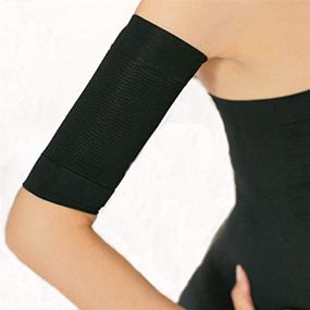 img 2 attached to 💪 Enhance Upper Arm Tone and Shape with 2 Pair Arm Slimming Shaper Wrap - Black