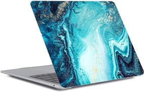 img 1 attached to 🔵 LanBaiLan Compatible for New MacBook Air 13 inch 2020 2019 2018 Release A2337 M1 A2179 A1932 Retina Display with Touch ID Laptop Plastic Hard Shell Protective Case & Keyboard Cover, Blue Gold Marble" – Premium Protection for Your MacBook Air 13 inch 2020-2018 - LanBaiLan Compatible Plastic Hard Shell Case & Keyboard Cover