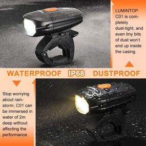 img 1 attached to LUMINTOP Bike Light C01: USB Rechargeable, IP68 Waterproof, 165° Wide Beam LED Front Light for Urban Commuter Bicycles