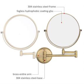 img 2 attached to GURUN 8-Inch Swivel Wall Mount Mirror: 10X Magnification Makeup Mirror in Antique Bronze Finish – Perfect for Bathroom Vanity