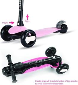 img 1 attached to PRINIC Kick Scooter for Kids - 3 Wheel Scooters for Toddlers Girls Boys with Adjustable Height, Flashing Light Up Wheels, Lean-to-Steer, Sturdy Deck, Extra Wide, Quick-Release - Ages 2 to 5 Years