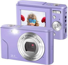 img 3 attached to 📸 IEBRT Digital Camera: 1080P Mini Kid Camera with LCD Screen, 16X Digital Zoom, 36MP Resolution - Rechargeable Point and Shoot Camera for Kids and Teens (Purple)