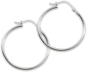 img 1 attached to 💫 Stylish and Delicate 14K Gold 1.3mm Thin Round-Tube Hoop Earrings for Women, Girls, and Teens