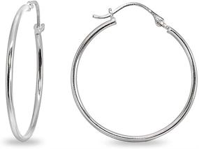 img 3 attached to 💫 Stylish and Delicate 14K Gold 1.3mm Thin Round-Tube Hoop Earrings for Women, Girls, and Teens