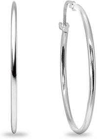 img 4 attached to 💫 Stylish and Delicate 14K Gold 1.3mm Thin Round-Tube Hoop Earrings for Women, Girls, and Teens