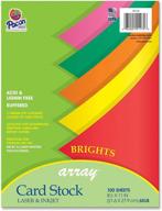📒 pacon cardstock, assorted bright colors, 8.5x11, 100 sheets logo